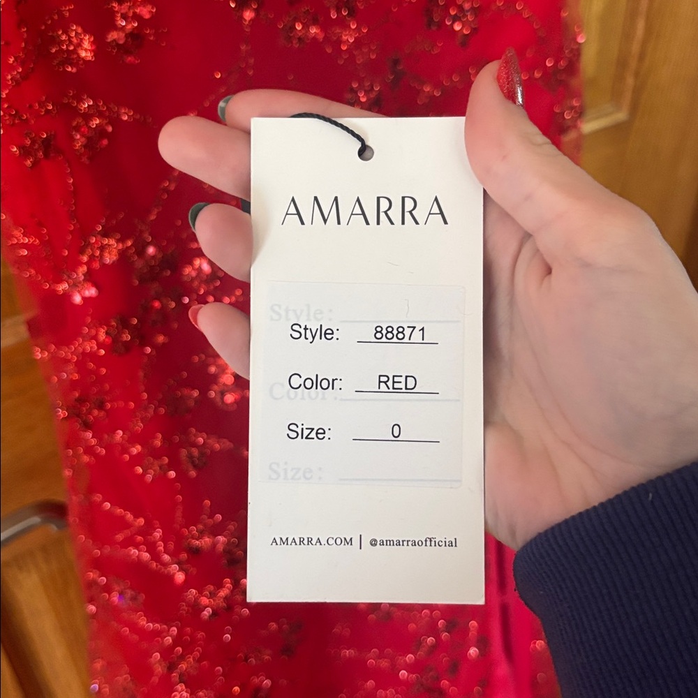 SOLD Amarra Red Prom Dress - Picture 4 of 13